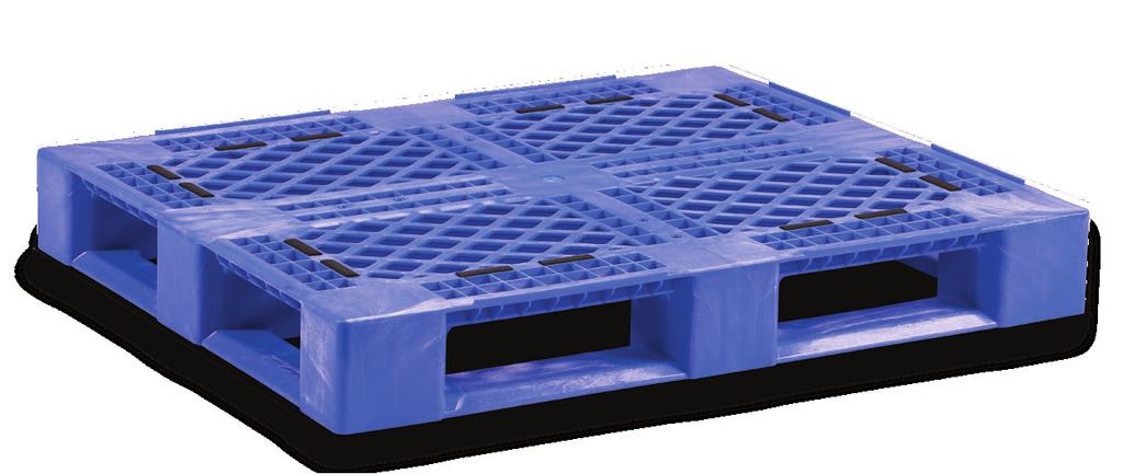 When loaded pallets are stacked, the bottom pallet can handle the full static load.