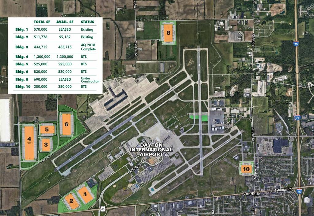 2 3 STRATEGIC LOCATION Located near Dayton Airport and I-70/I-75 INSTITUTIONAL STANDARDS 400-Acre, master planned industrial
