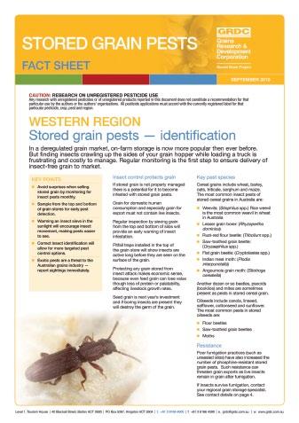 For example, the lesser grain borer (Rhyzopertha dominica) is a serious pest in most regions of Australia, but can now only be reliably controlled with one or two products due to resistance.