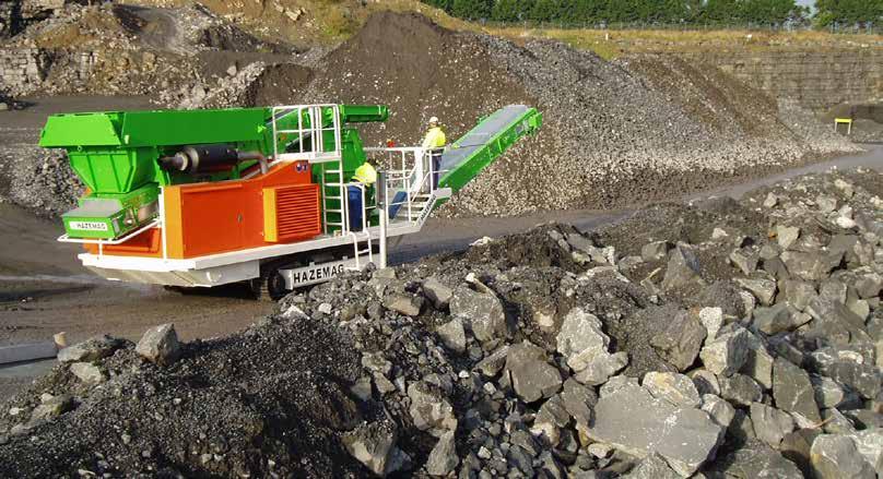 Mobility in practice Example: Mobile Crushing Plant for Crushed Sand Based on decades of experience in crushing hard rock, HAZEMAG has designed a completely mobile crushing plant for the chipping and