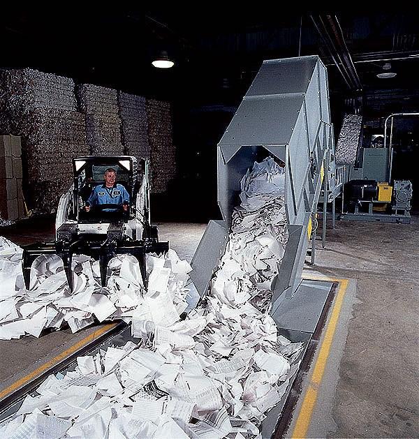 Shredder Feed (paper, books, wood) Medical waste, Chip Handling Foundry