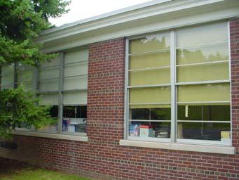 Replace the original windows with new thermal break windows with 1 thick insulating glass at the Multi Purpose Room, Gymnasium, Upper West Wing and