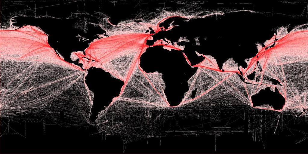 A WORLDWIDE TRADE SYSTEM: MARITIME ROUTE INTENSITY