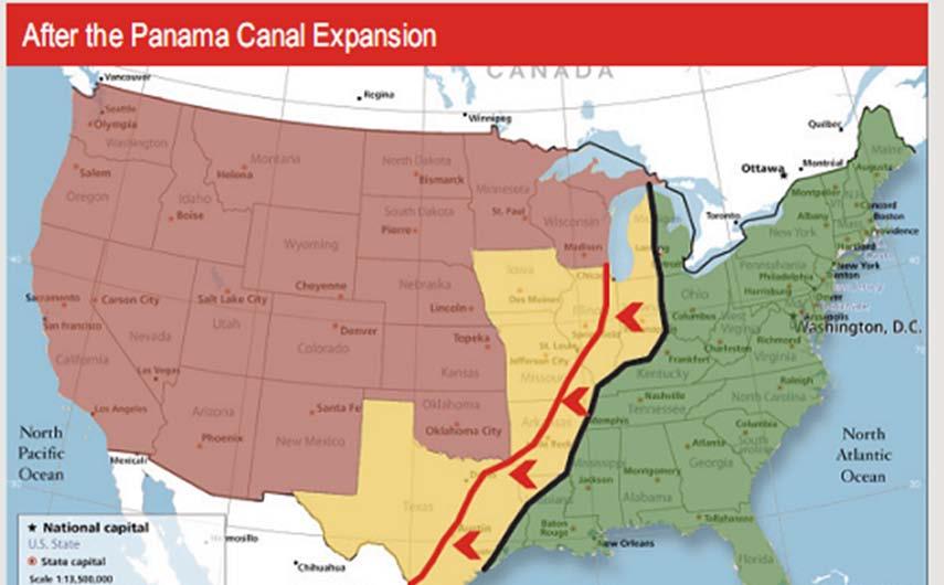 5.2 Shipping Cost Impacts of the Panama Canal Expansion Expansion of the Panama Canal is anticipated to reduce ocean shipping costs on all water routes from Asia to the U.S. East Coast due to the economies of scale available from the use of larger vessels.