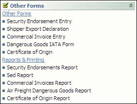 Ocean Export Other Forms The new record is appended to the list of records on the Certificate of Origin tab.