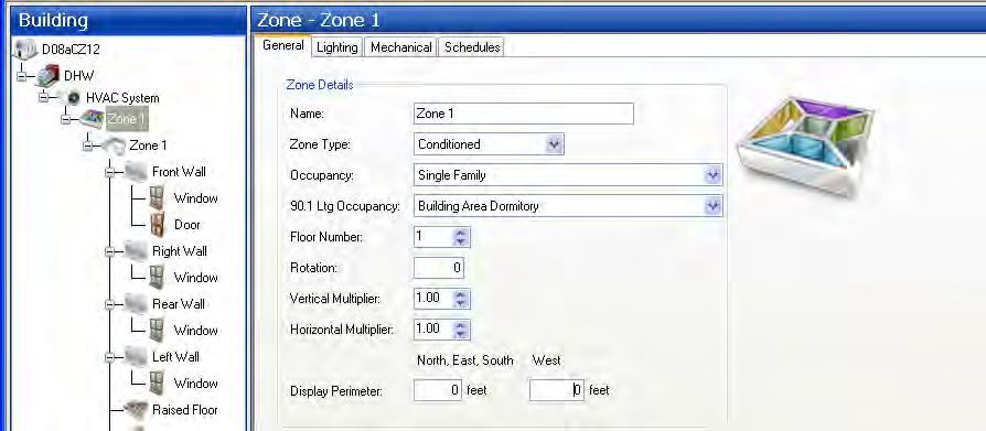 Section 6.0 Zone Level: Multiple Rooms Icon 1. To add a multiple-room zone level to your EnergyPro, right-click the HVAC icon and select Add Zone. 2.