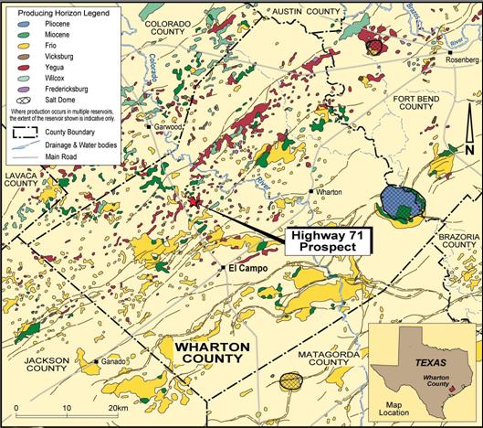 Target has 25% working interest Projects Exploration Texas Highway 71 Prospect, Wharton County Prospect was tested in Q4 last year with the Merta #1 well (drilling finished in early December) Primary