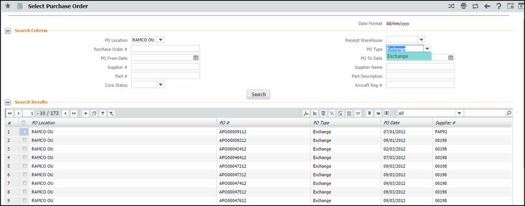 8 Enhancement Notification Exhibit 3: Identifies the select screen Create Exchange / subcontract Issue activity Exhibit 4: Identifies the new screen Manage Spares Usage Details in Stock Issue
