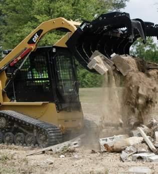 debris DEMOLITION GRAPPLE Solid quick attach area protects the operator and machine Raking rocks or debris from soil