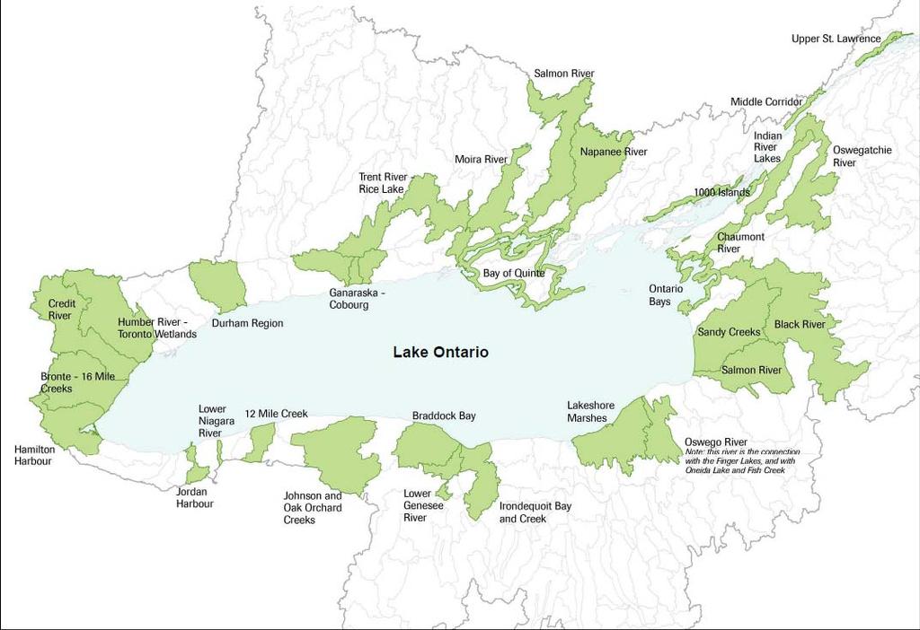Lake Ontario LaMP Conservation Priority Action Sites Hamilton Harbour Wetlands, nearshore & coastal terrestrial are important for