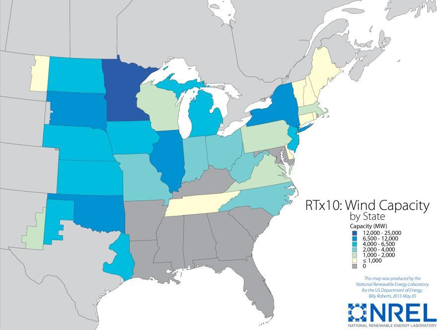 RTx10 Business as Usual Case Regional transmission upgrades Reflects currently