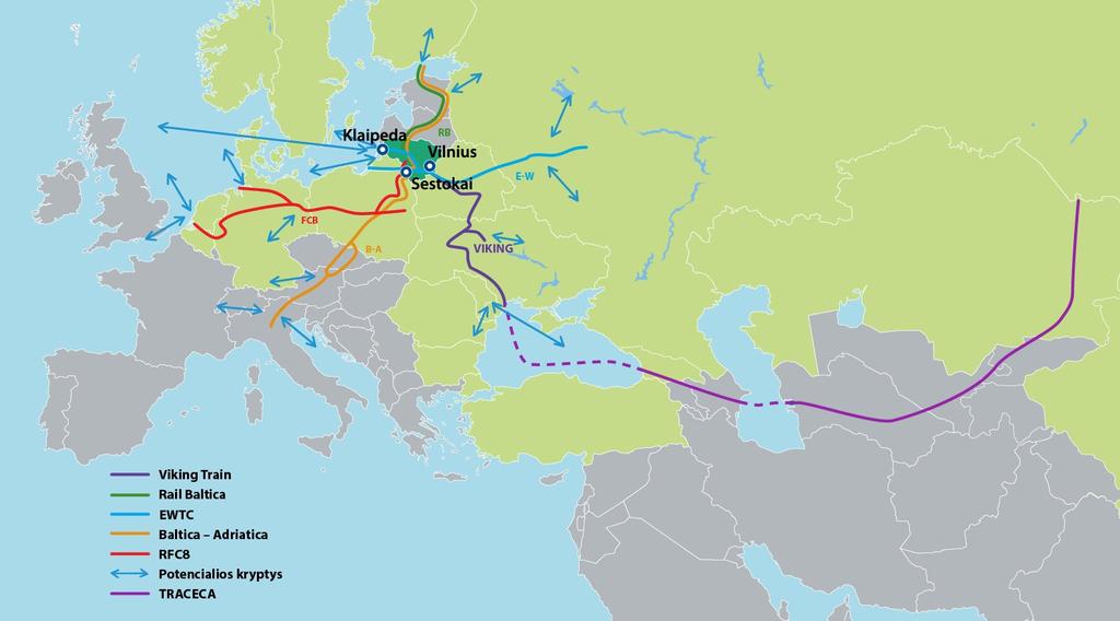 International transport corridors and their branches run through the territory of Lithuania International transport corridors and their branches run through the territory of Lithuania: the