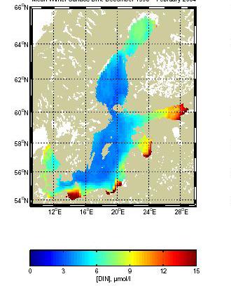 Long time-series of oxygen concentrations in the bottom water in the Gotland Deep. The solid line represents the amount of oxygen in the water (ml/l).