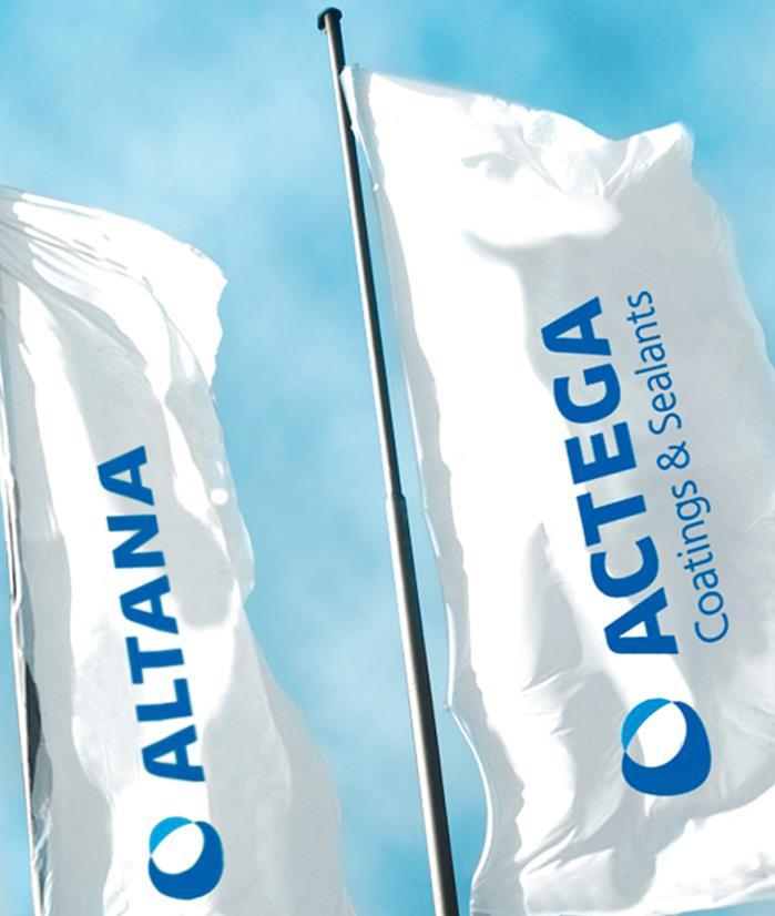 Profile ACTEGA ACTEGA: has a leading position for specialty coatings, inks, adhesives and sealing compounds has extensive regulatory competence and broad formulation and application know-how provides