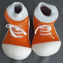 white with red print, main fabric, blend fibres B AS04 - Sneakers Orange: white