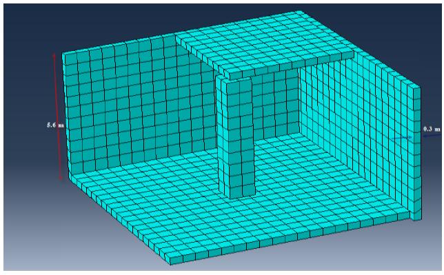 Figure 1 Cubic tank 3D model Figure 2 Section of Cubic tank and surrounding soil Figure 3 Plan of Cubic tank and surrounding soil TANK MODELS DESCRIPTION In this paper, concrete cubic tank model is
