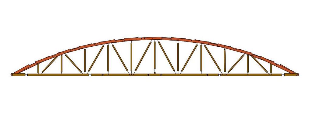 Figure 50 Bowstring truss model isometric view.