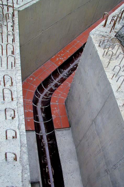 The existing standard manhole openings can be used as access points eliminating the need for extra or special shafts.