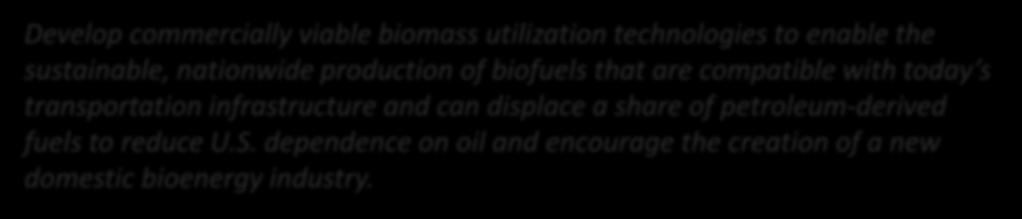 Perform ance Goals Through RD&D, make cellulosic biofuels competitive with petroleum-based fuels