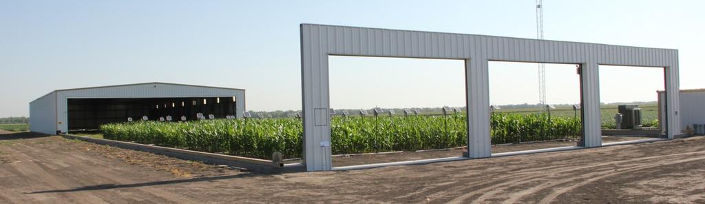 The Rainout Shelter (ROS) was built to help precisely control and monitor the amount and timing of water on an outdoor research plot.