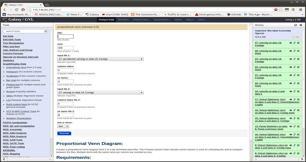 Using tools Tool list on the left Grouped in categories Can be searched Tool interface in centre pane Fill in form with