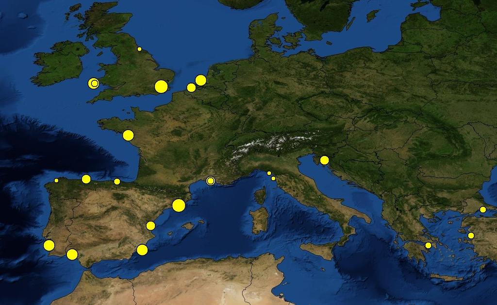 Europe LNG terminals as of 2013