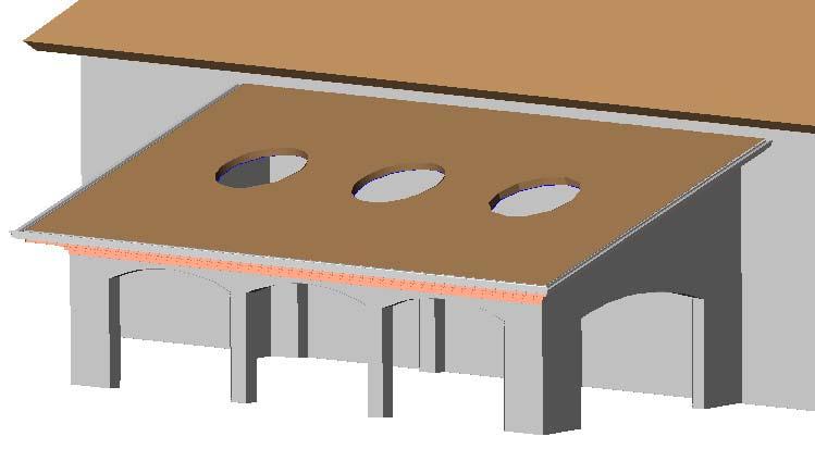 Adding And Removing Holes In A Roof Slab Roof slabs can have Holes added and subtracted from them. Similar to the Cut command holes can be added using 3D objects or polylines.