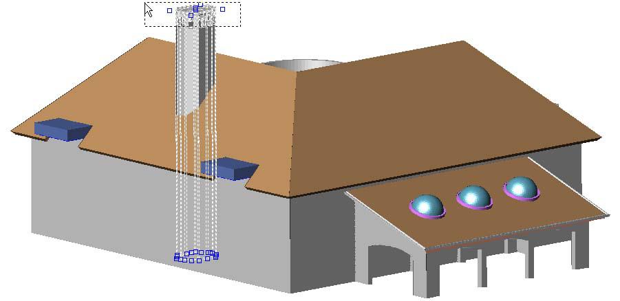 Lab: Roof Slab Tools Add Hole (Chimney): Click on the Roof Slab Hole Chimney layout tab. Make the lower viewport active.
