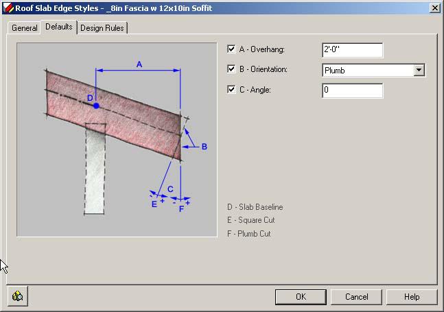 Click On The Design Rules Tab Click On The Fascia Check Box And Select _8in Fascia w Gutter From The Pull Down List.