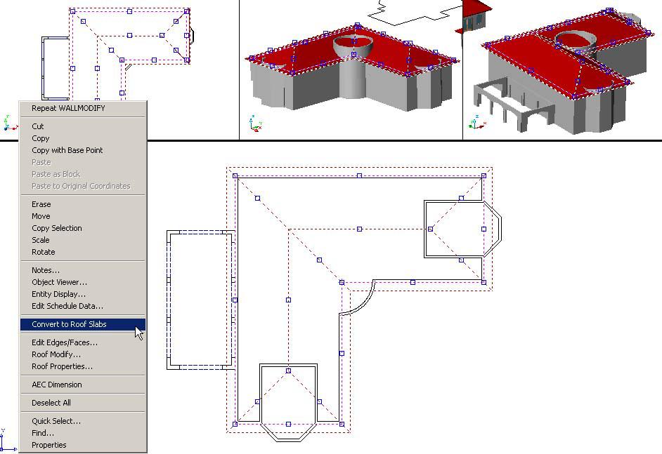 Converting A Roof Object To A Roof Slab Since a roof object typically covers an entire roof area, it is sometimes easier to generate a roof slab by converting from a roof object.