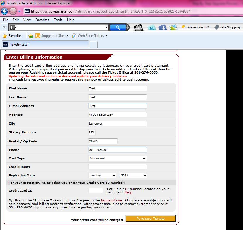 Step 12: Enter Your Visa Information All Billing Information fields must be completed for payment to be processed.
