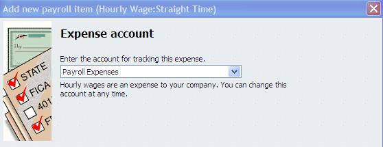 Click Next Add an account to track the payroll expenses.