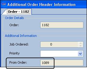 Show me The Additional Order Header Information window opens.