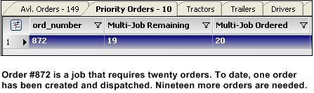 Creating a multi-order job The multi-order job feature simplifies the process of creating and dispatching orders for repetitive loads. A job serves as a planning record.