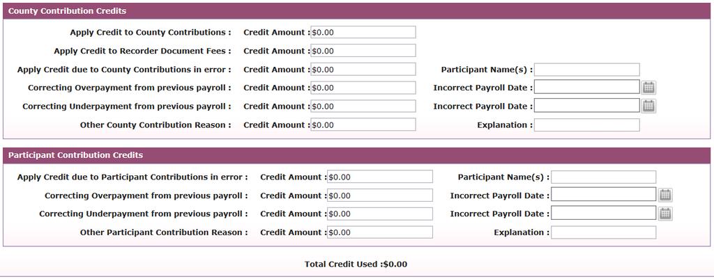 Under the Deposit Exception/Available Credits grid, you will see a list of credits with respective balances.