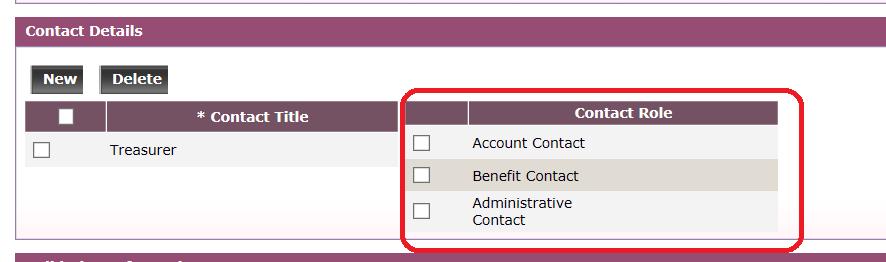 Note: The Contact Role fields are read-only. You will need to contact CERF to assign a role(s) to a contact.
