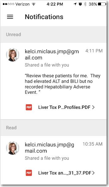 that he can immediately respond to the notifications that there are a few patients that need review.
