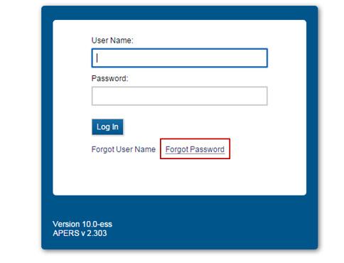 To begin the process of resetting your password, click on the Forgot Password link found on the COMPASS ESS log on page.