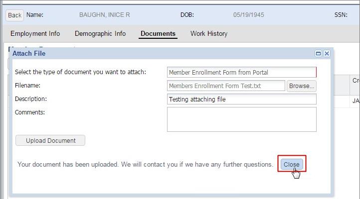 APERS Employer Self-Service Handbook Human Resources Click on the Upload Document button.