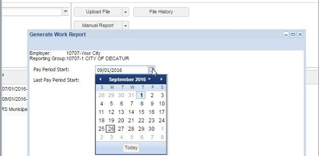 On the Account screen, click on the Manual Work Report drop-down and select Work Report.
