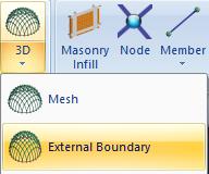 Then select 3D >> External Boundary and left click to select the lines of the first boundary and right click to complete.