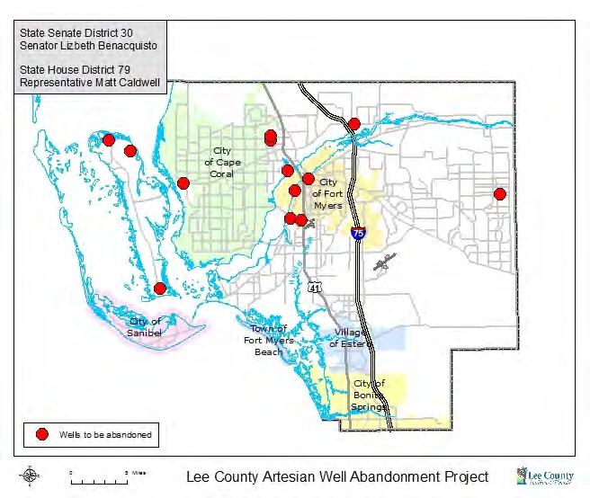 Lee County Artesian Well Abandonment Project Background Uncontrolled, improperly constructed, deteriorated or abandoned artesian (free-flowing) wells can have an adverse impact on the quantity and