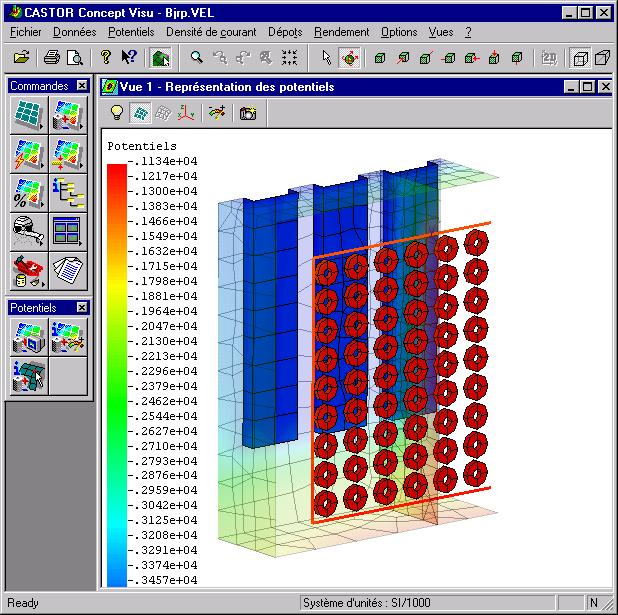 The second feature is an electrolytic data manager composed of all the electrochemical characteristics needed to adequately simulate actual electrodeposition: electrolyte conductivity, cathodic and