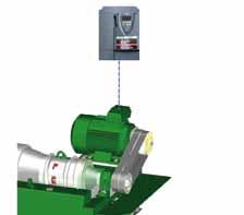 control; bowl drive via V-belt SCROLL DRIVE: Electric motor with frequency converter control; generation of the differential speed with planetary gears; Power