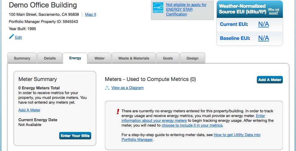 Setting up Energy Meters To begin adding meters, go to the Energy tab and click Add A Meter. Click a meter type, like Electric or Natural Gas, to get started.