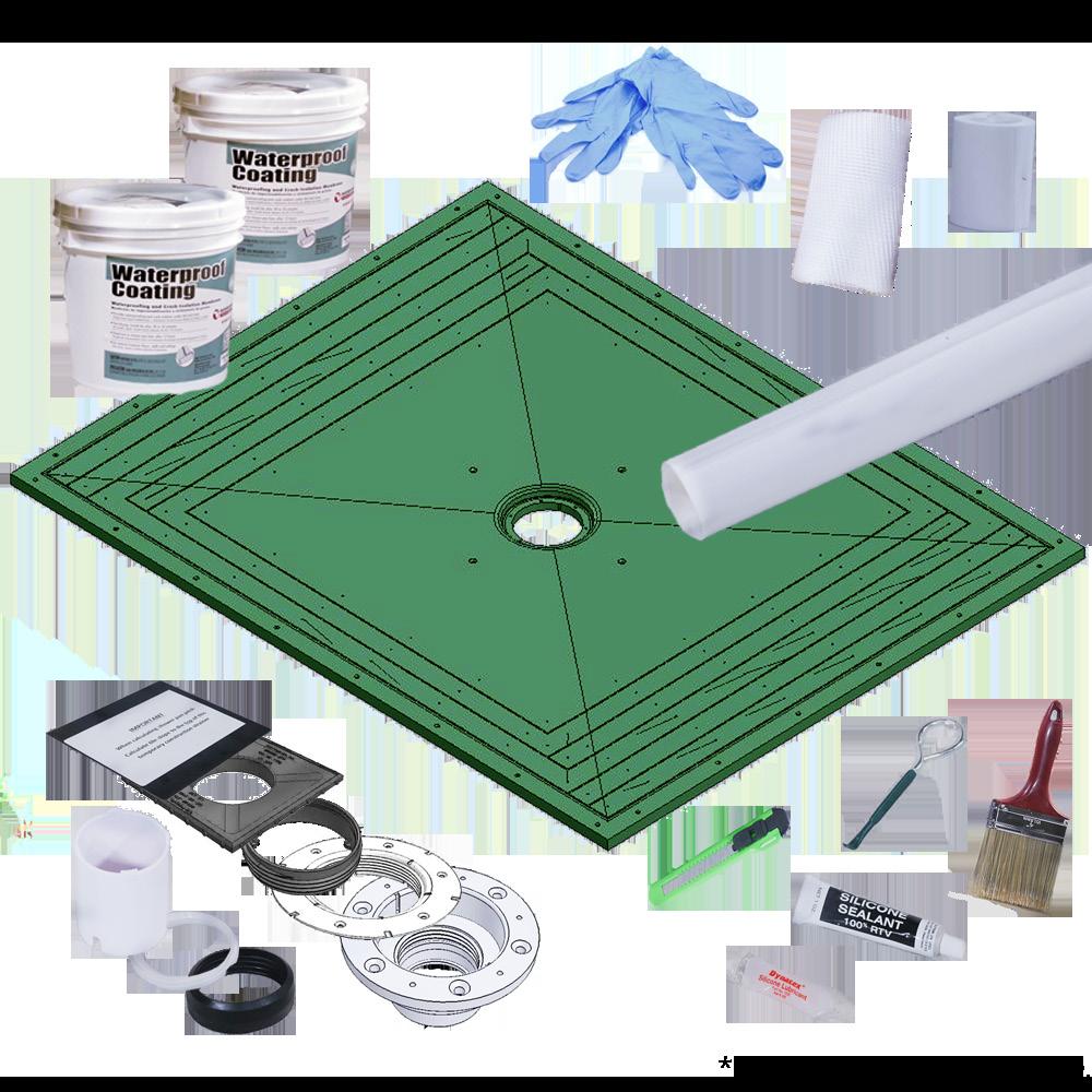 The VIM Level Entry Shower System Kit The VIM Level Entry Shower System Kits give you the essential supplies and parts required for installation. Choose from two shower pan sizes, 60 x 48 or 14 x 14.