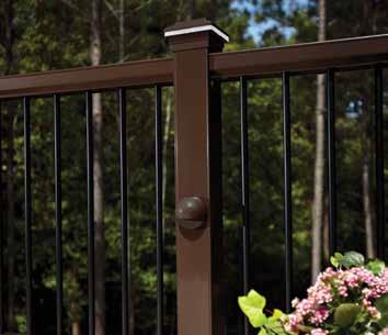 Black Flat, drink-friendly rails are made from sturdy, lowmaintenance composite White available in 6 ft. and 8 ft. rail sections and 6 ft.