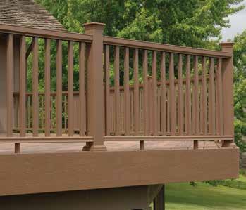 stair kits (includes top and bottom rails, baluster inserts, crush blocks and hardware) Three infill options: Composite Square Balusters, Metal Balusters or ClearVisionSystem panels ADA-compliant