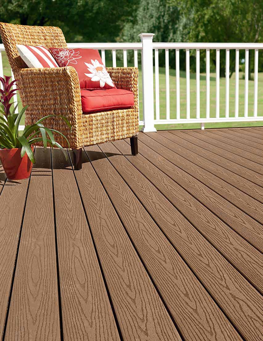 Good Life Cabin decking with Horizon railing shown in White.