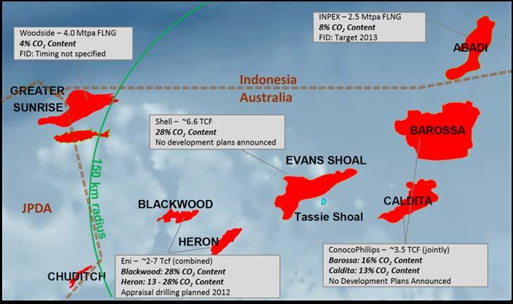 Tassie Shoal is Centrally Located A Shallow Water Development Site Methanol